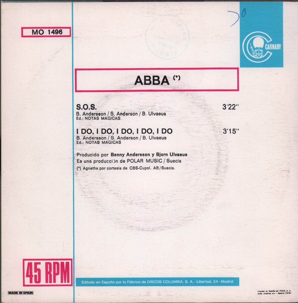 ABBA - S.O.S. / I Do, I Do, I Do, I Do, I Do, - 7 Inch