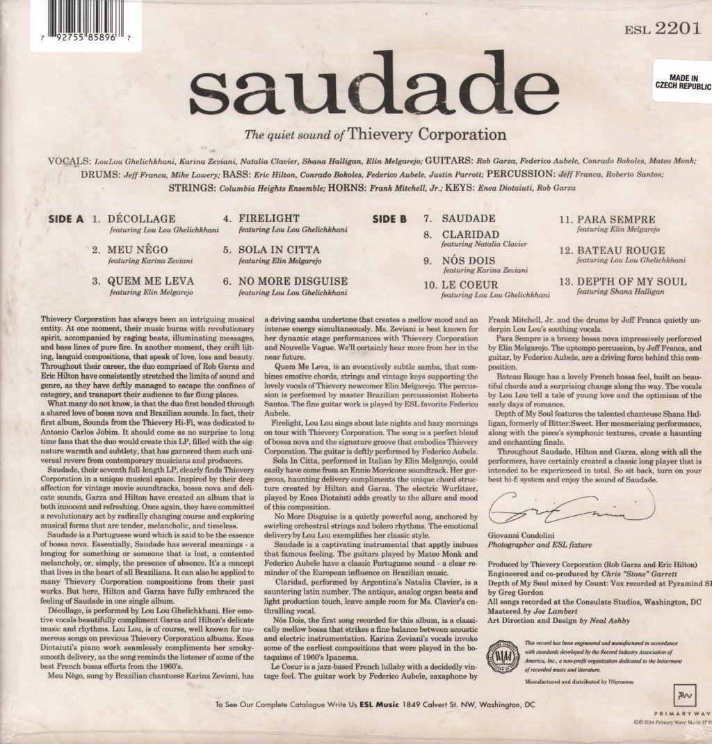 Thievery Corporation - Saudade - Lp