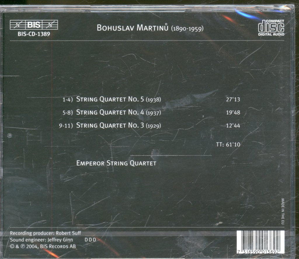 Emperor String Quartet - Bohuslav Martinů - String Quartets Nos. 3, 4, 5 - Cd