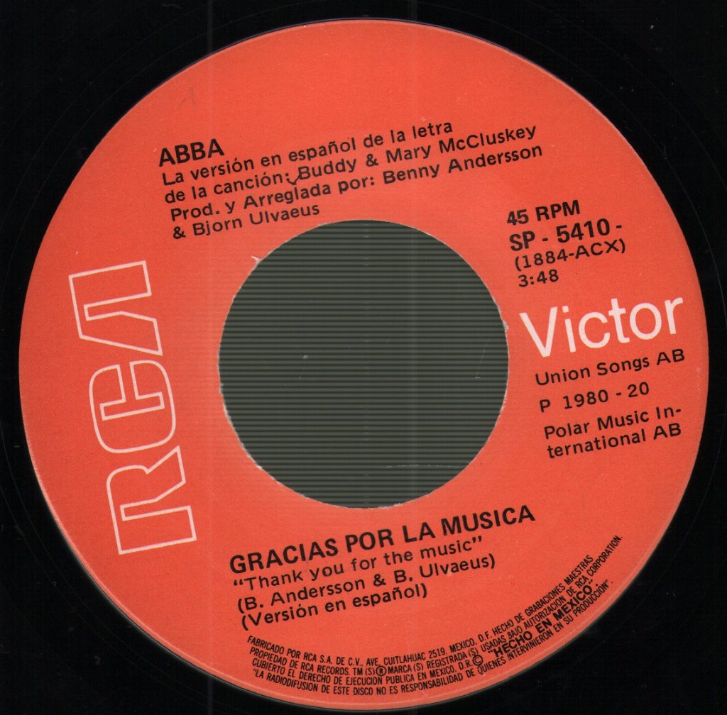 ABBA - Gracias Por La Musica - 7 Inch