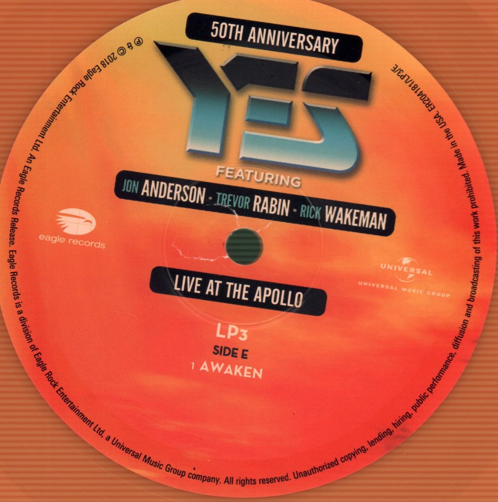 Yes - Live At The Apollo (50th Anniversary) - Triple Lp