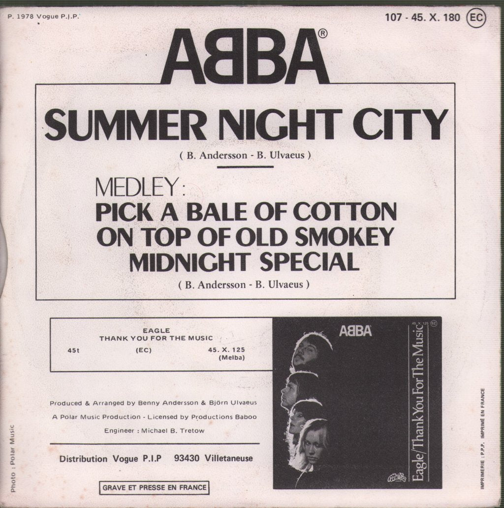 ABBA - Summer Night City - 7 Inch