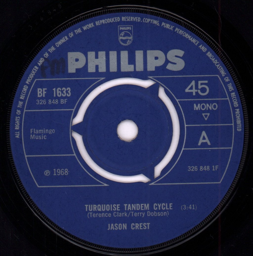 Jason Crest - Turquoise Tandem Cycle - 7 Inch