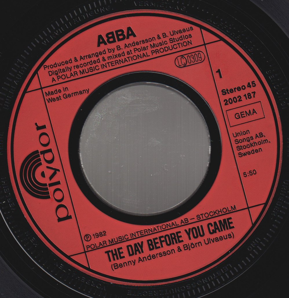 ABBA - Day Before You Came - 7 Inch