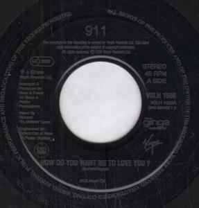 911 - How Do You Want Me To Love You - 7 Inch