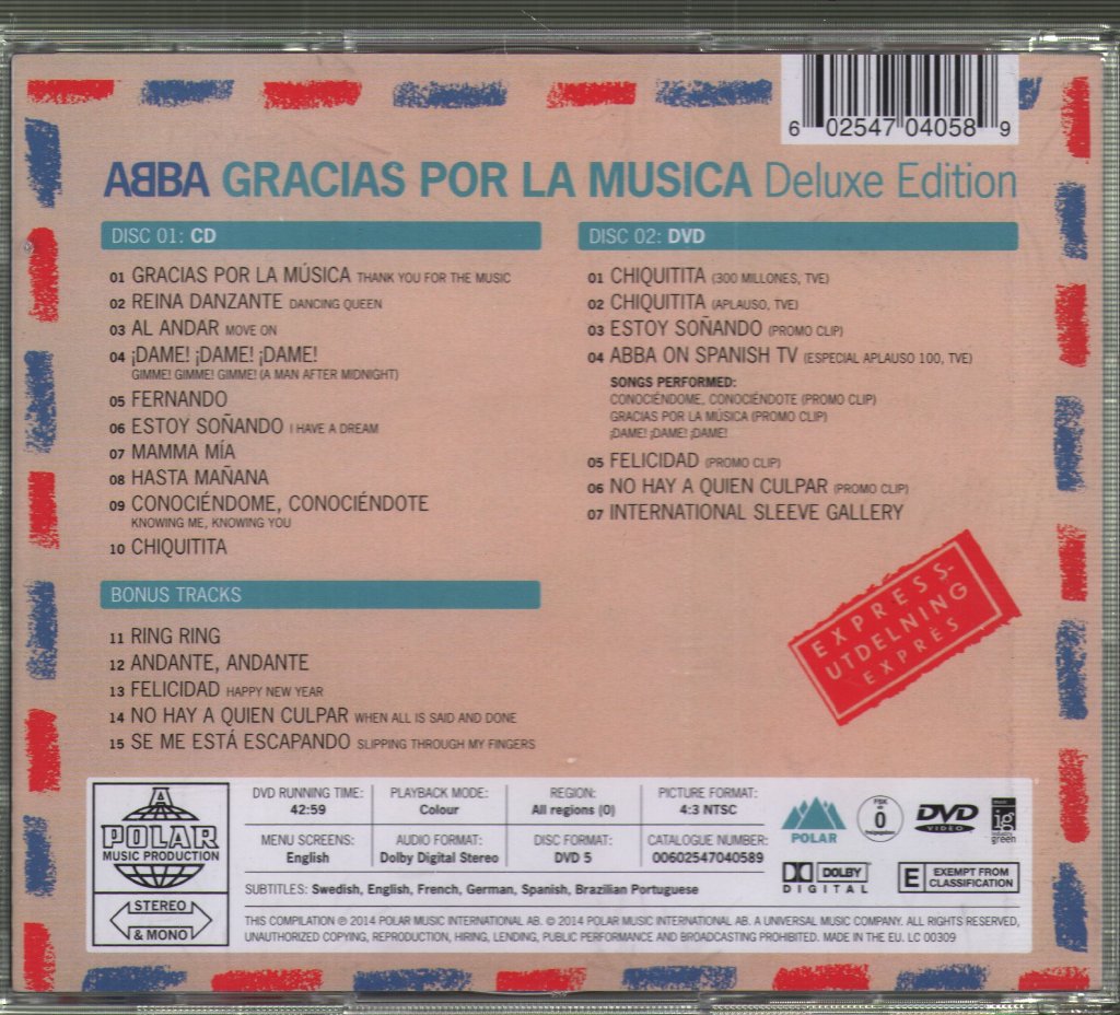 ABBA - Gracias Por La Musica - Cd/Dvd