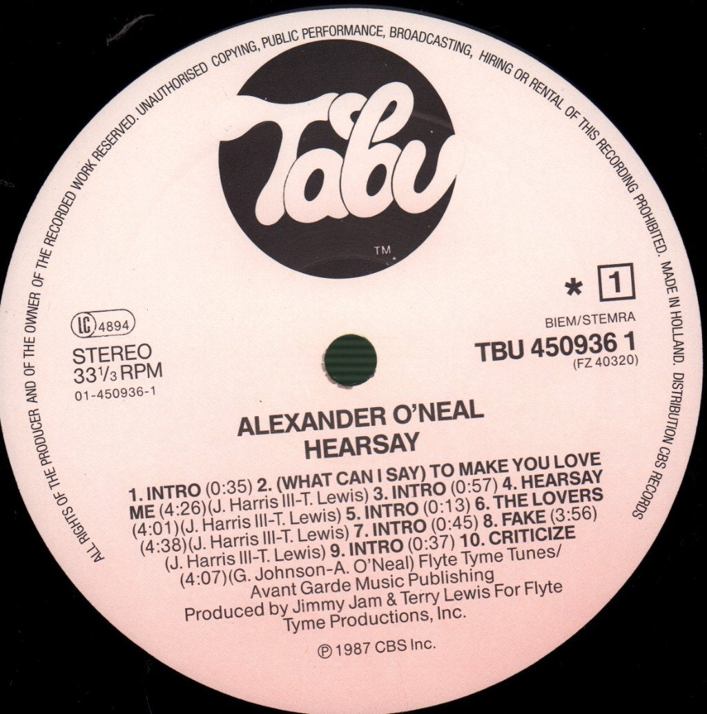 Alexander O'Neal - Hearsay - Lp