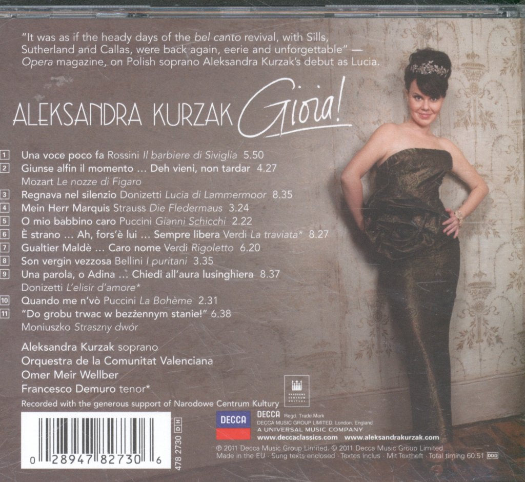 Aleksandra Kurzak, Orquestra De La Comunitat Valenciana - Gioia! - Cd