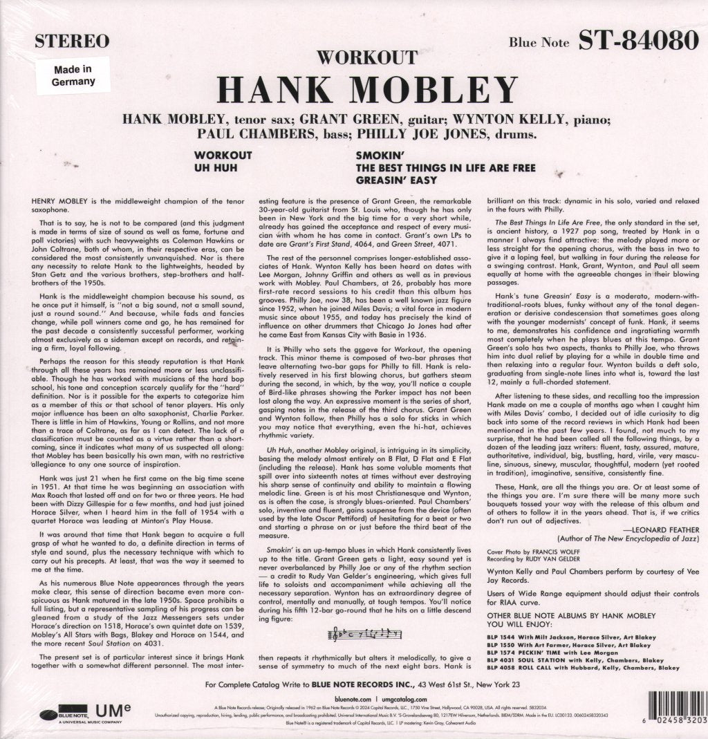 Hank Mobley - Workout - Lp