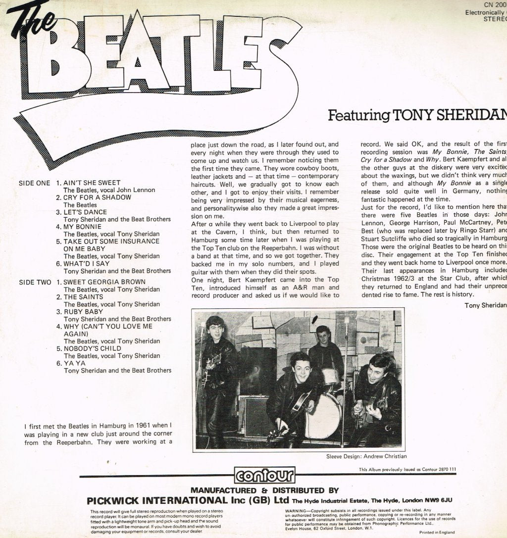 Beatles - Featuring Tony Sheridan - Lp