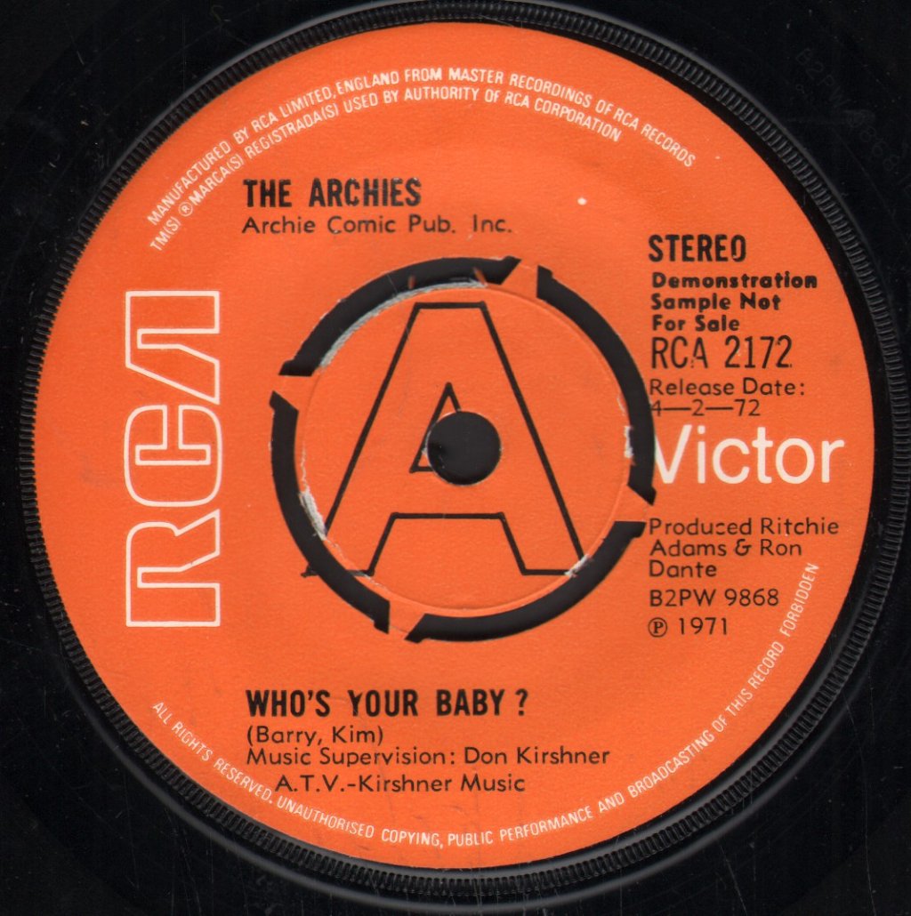 Archies - Who's Your Baby - 7 Inch