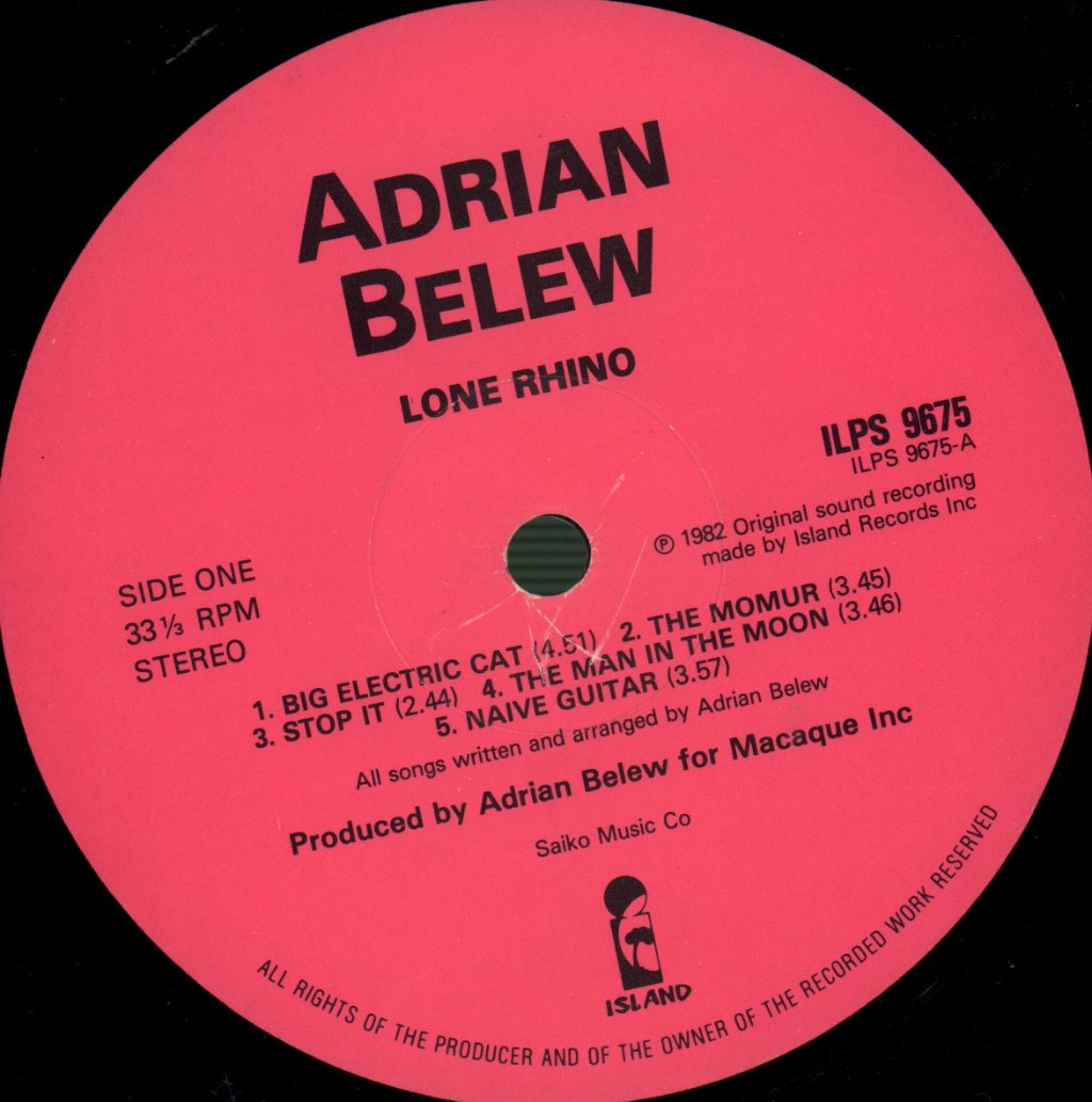 Adrian Belew - Lone Rhino - Lp