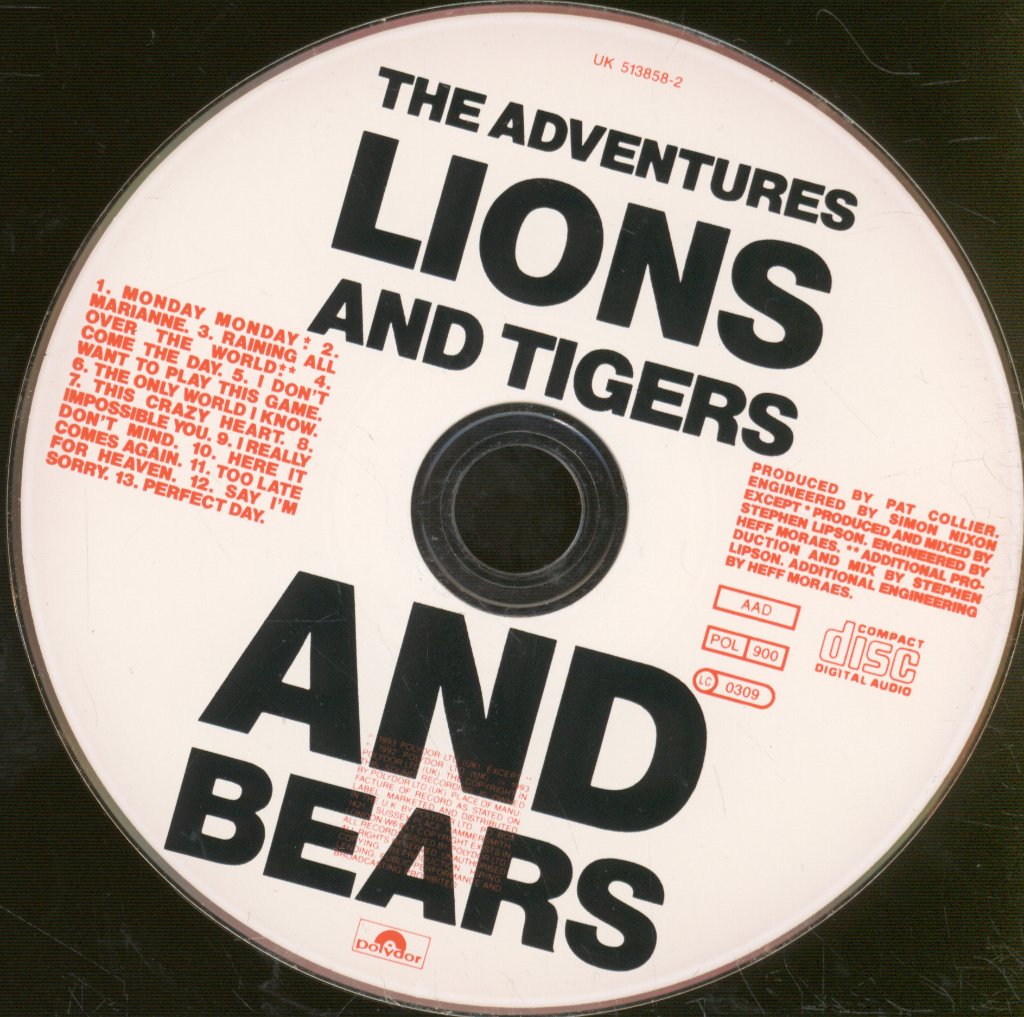 Adventures - Lions And Tigers And Bears - Cd