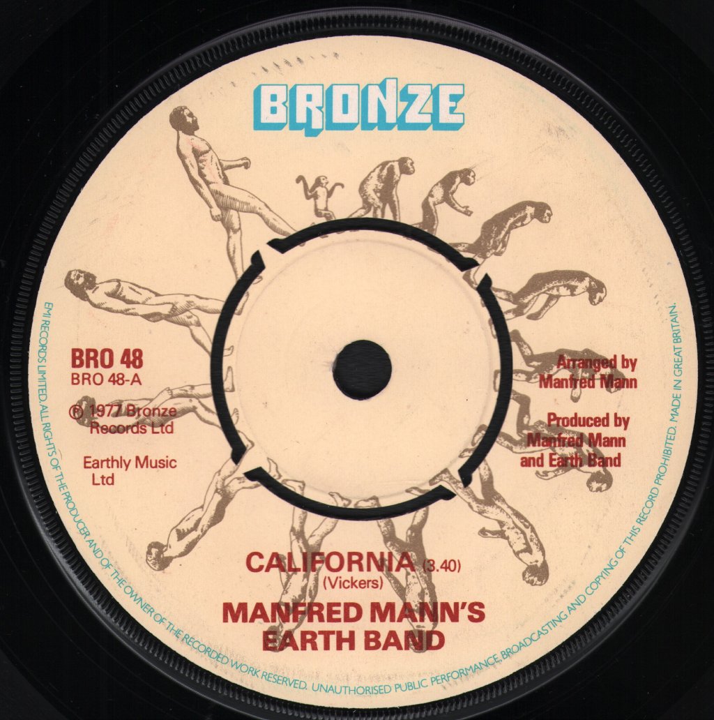 Manfred Mann's Earth Band - California - 7 Inch