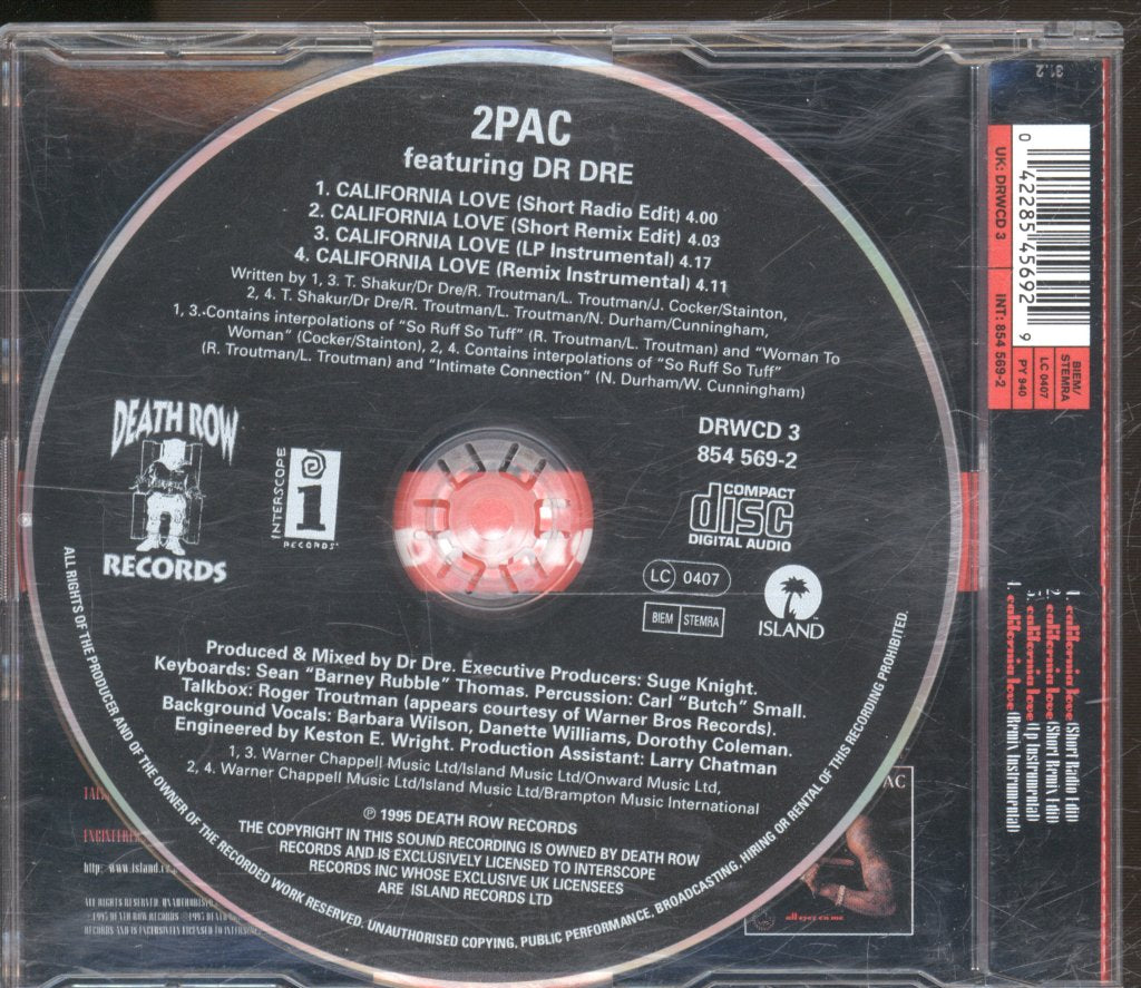 2Pac Featuring Dr Dre - California Love - Cd