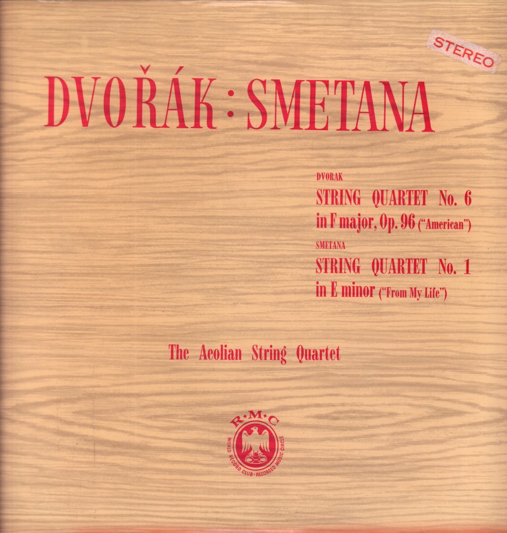 Aeolian String Quartet - Dvorak String Quartet No. 6 Smetana  String Quartet No. 1 - Lp