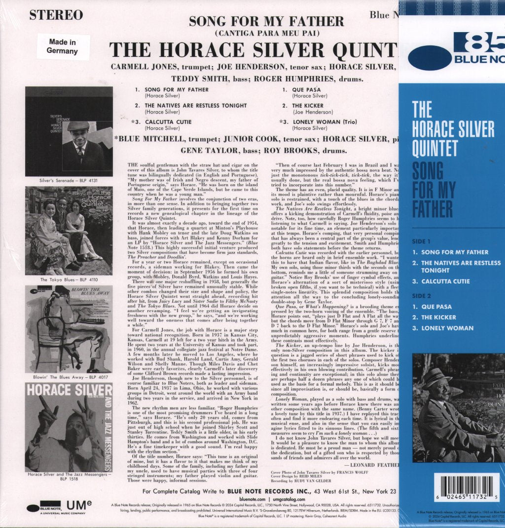 Horace Silver - Song For My Father - Lp