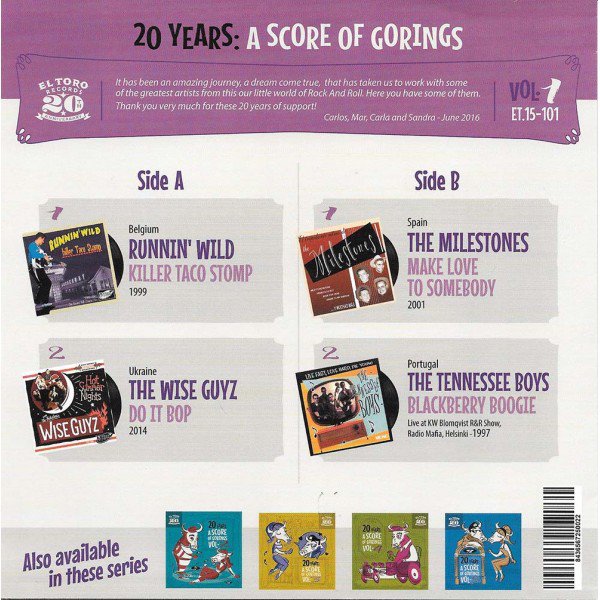 Various Artists - 20 Years: A Score Of Gorings Vol.1 - 7 Inch