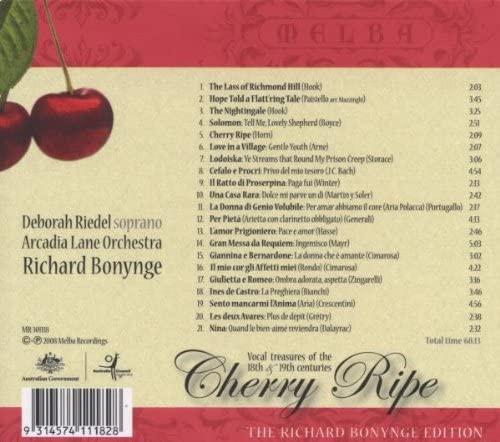 Deborah Riedel, Arcadia Lane Orchestra, Richard Bonynge - Cherry Ripe: Vocal Treasures Of The 18th & 19th Centuries - Cd