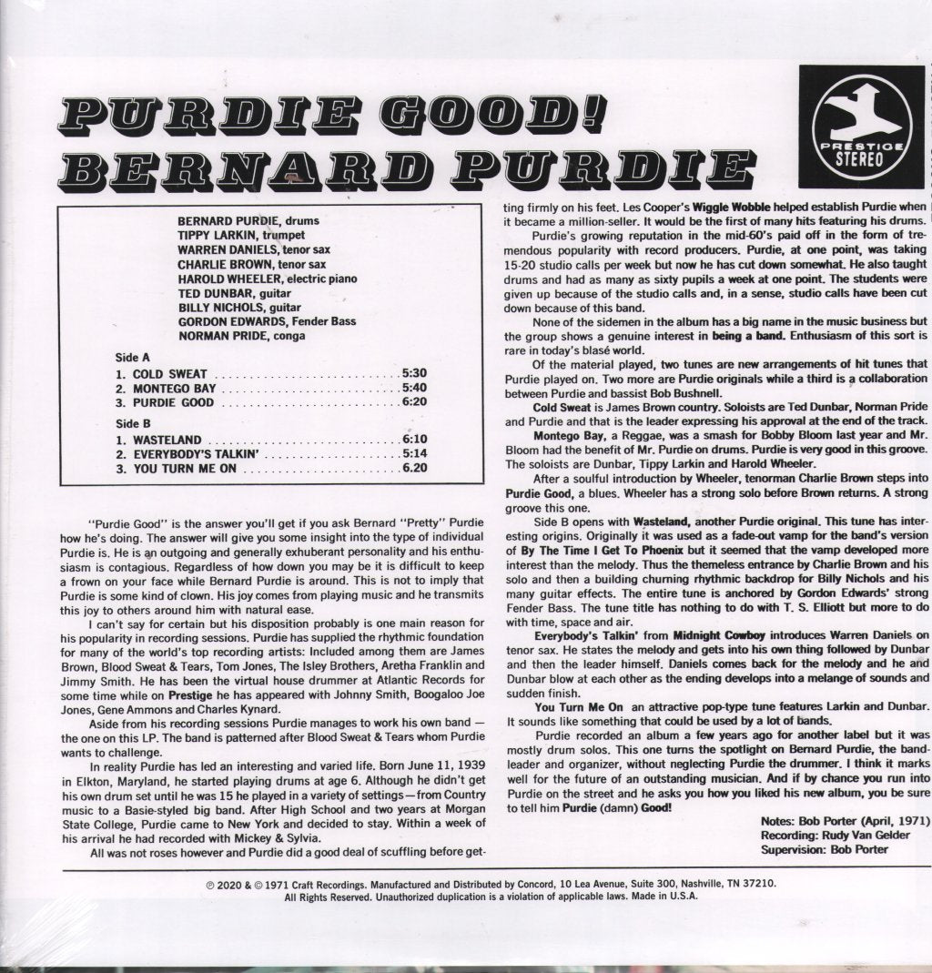 Bernard Purdie - Purdie Good - Lp