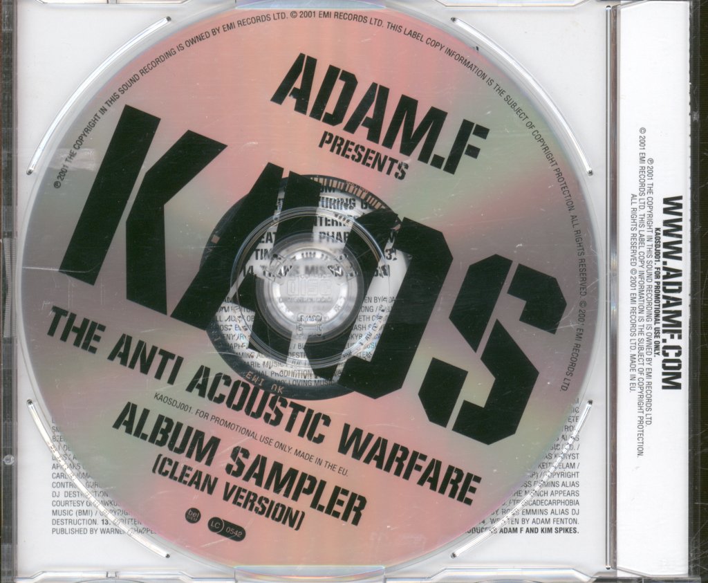 Adam F - Kaos: The Anti-Acoustic Warfare Album Sampler (Clean Version) - Cd