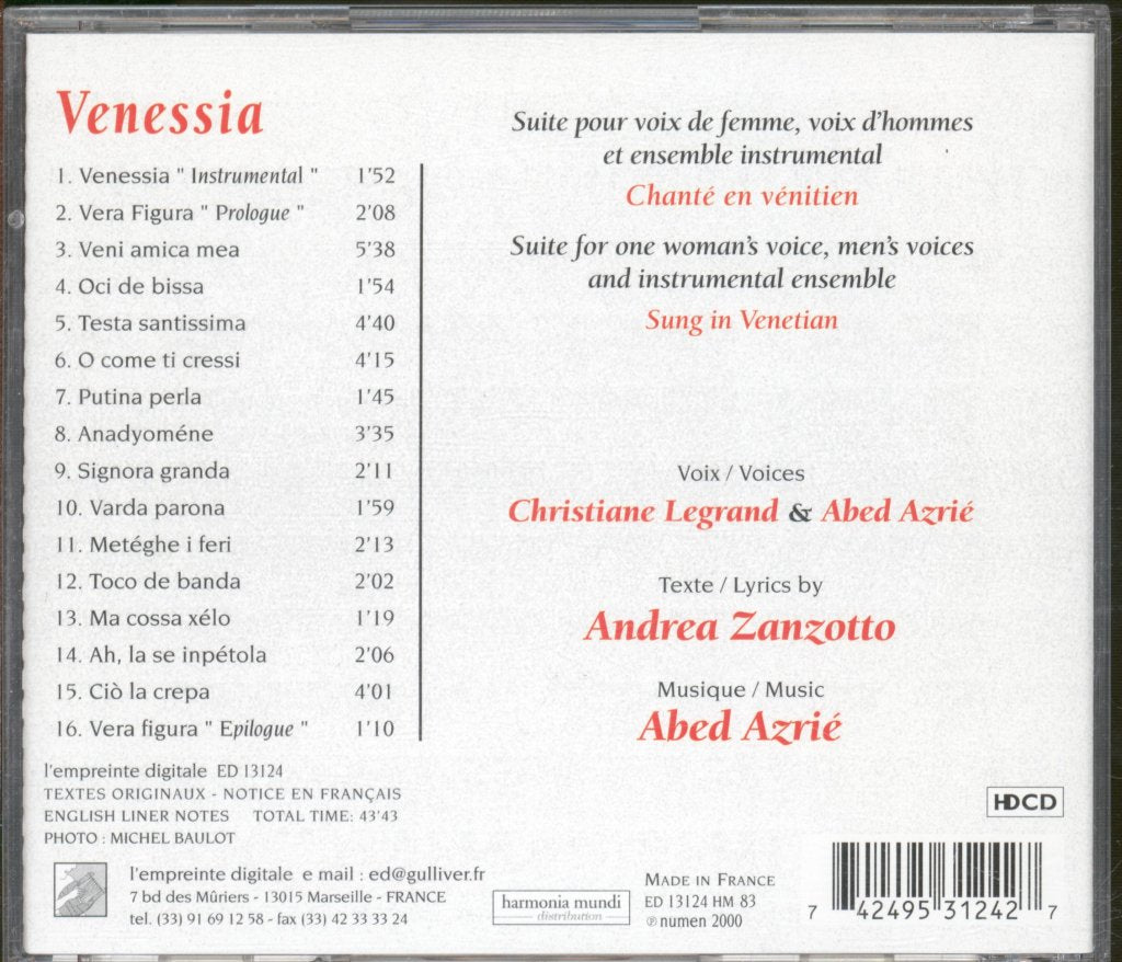 Abed Azrié - Venessia - Cd