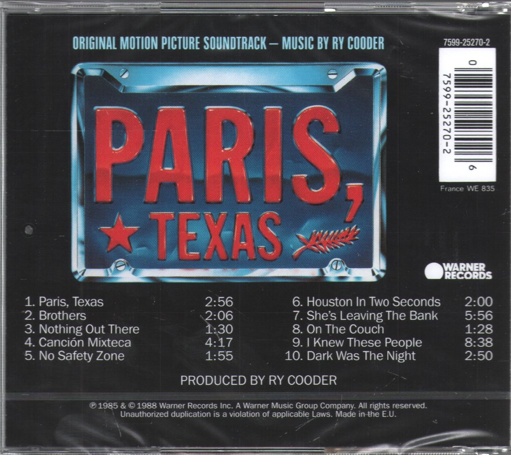 Ry Cooder - Paris, Texas (Original Motion Picture Soundtrack) - Cd