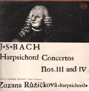 Zuzana Ruzickova - J.s. Bach - Harpsichord Concertos Nos.3 And 4 - Lp