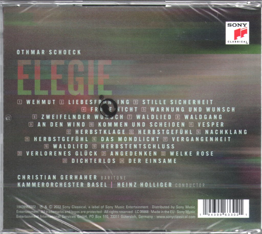 Othmar Schoeck - Elegie - Cd