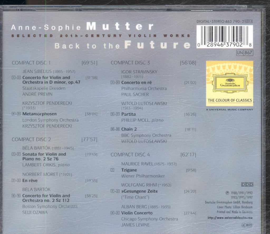 Anne-Sophie Mutter - Back To The Future (Selected 20th-Century Violin Works) - Cd Set