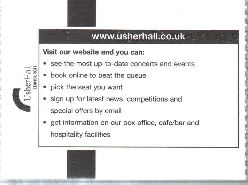 Adele - Usher Hall Edinburgh 24th September 2011 - Ticket