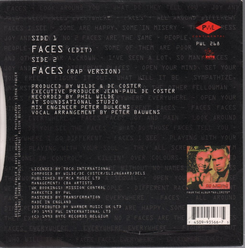 2 Unlimited - Faces - 7 Inch