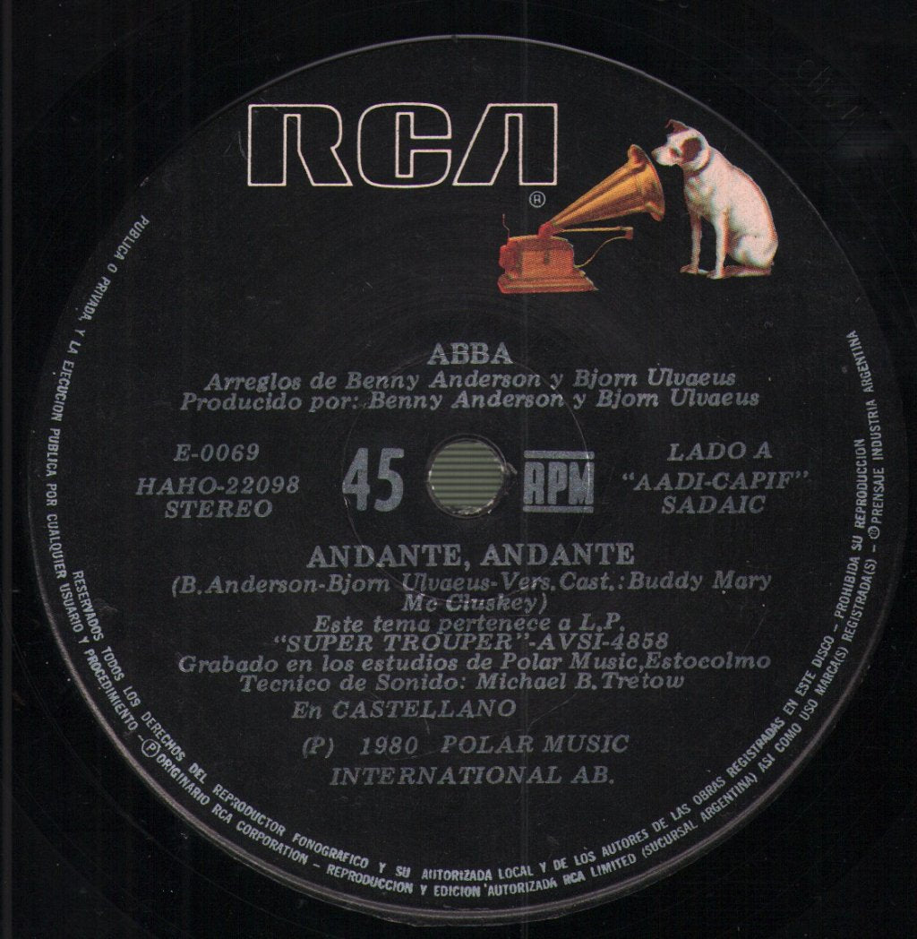 ABBA - Andante, Andante (En Castellano) - 7 Inch