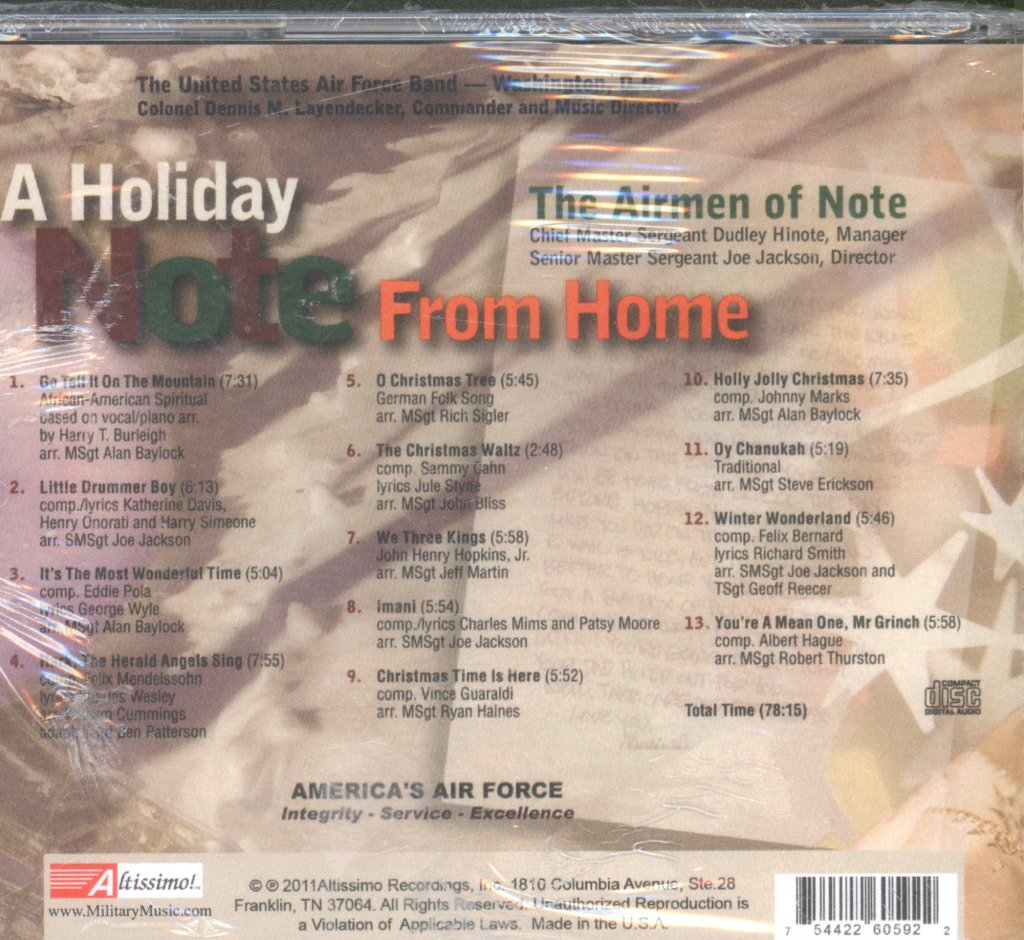 Airmen Of Note - A Holiday Note From Home - Cd