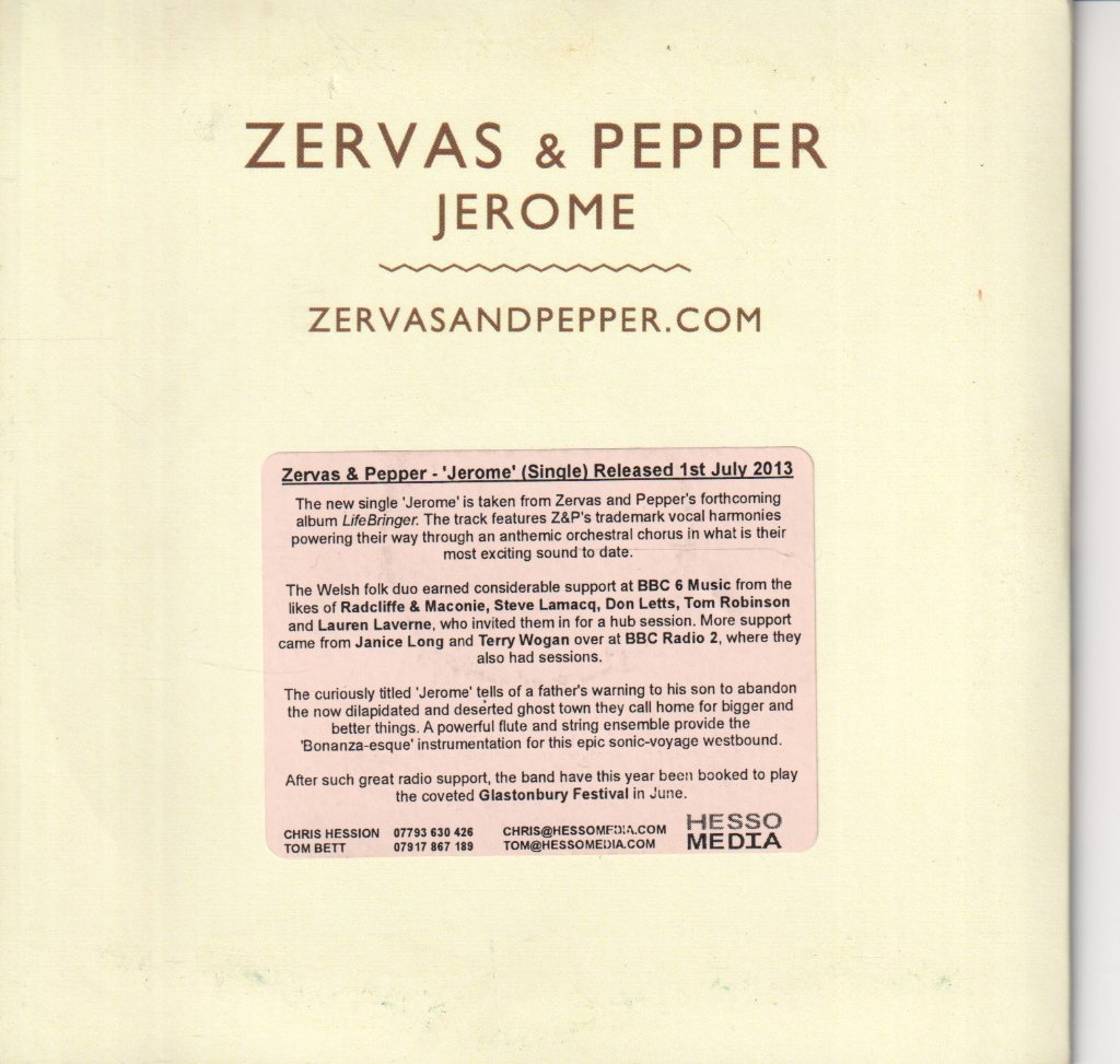 Zervas & Pepper - Jerome - Cdr