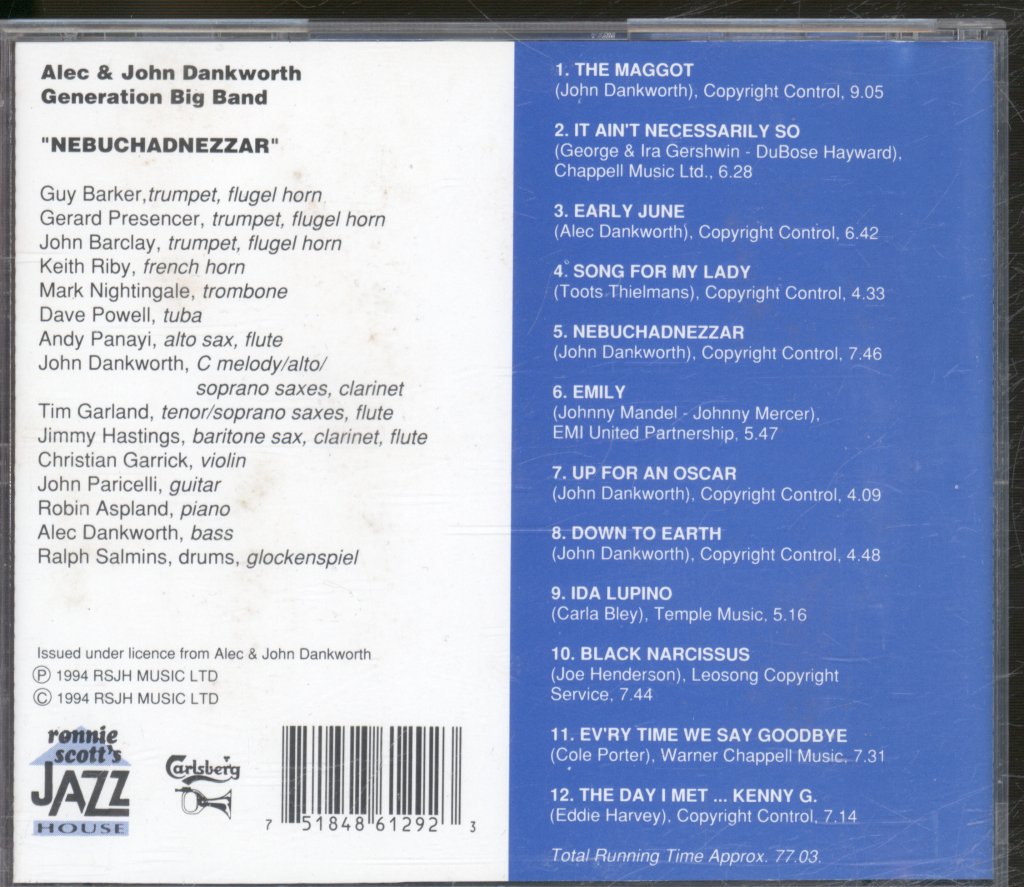 Alec & John Dankworth Generation Big Band - Nebuchadnezzar - Cd