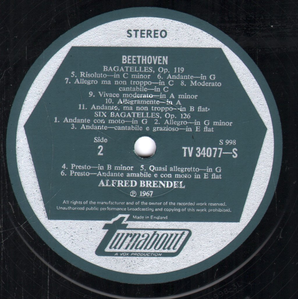 Alfred Brendel - Beethoven - Bagatelles - Lp