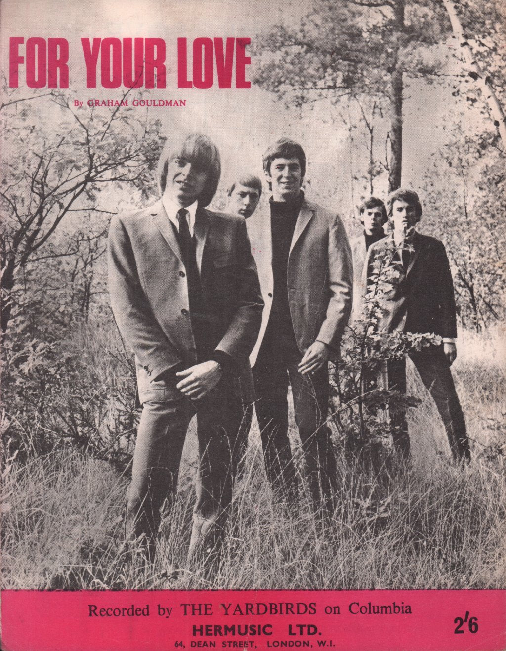 Yardbirds - For Your Love - Sheet Music