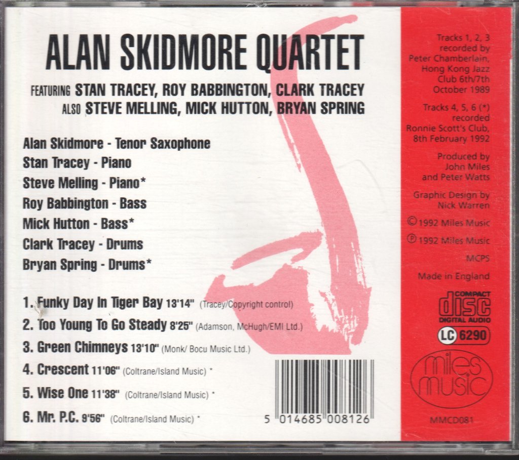 Alan Skidmore Quartet - East To West - Cd