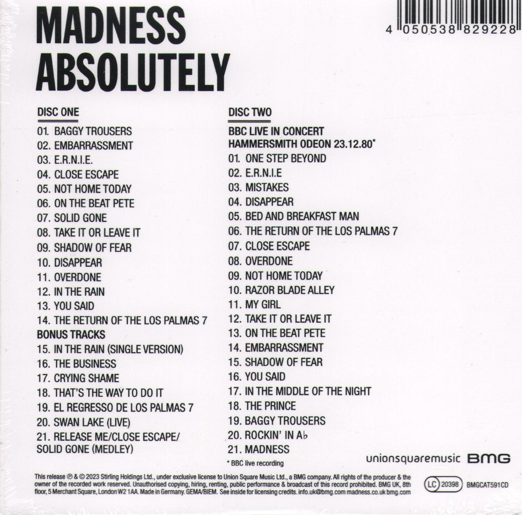 Madness - Absolutely (Expanded Edition) - Double Cd