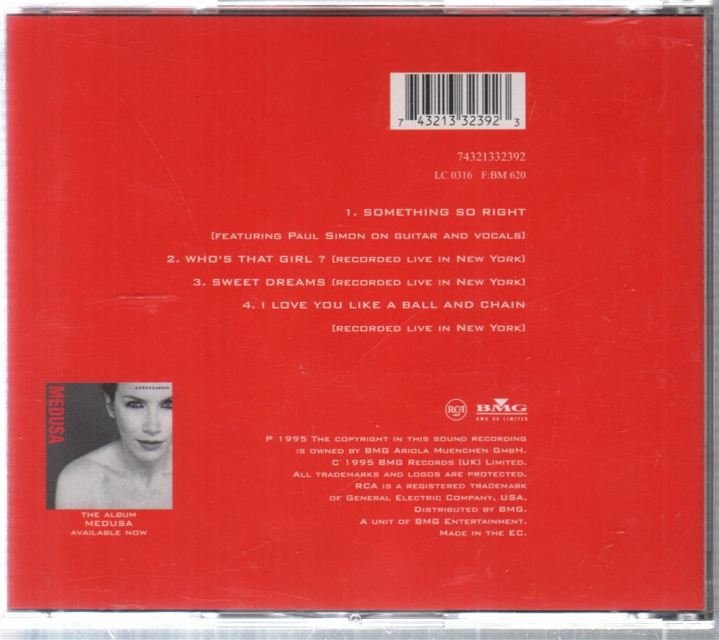 Annie Lennox Featuring Paul Simon - Something So Right - Cd