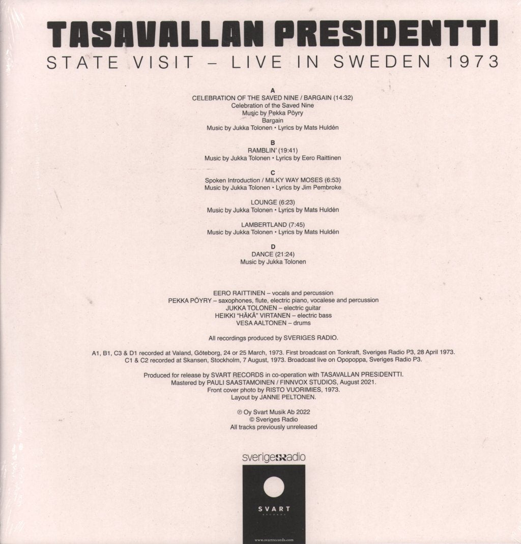 Tasavallan Presidentti - State Visit: Live In Sweden 1973 - Double Lp