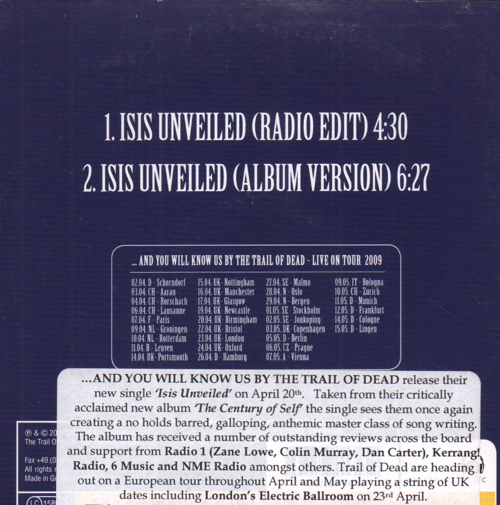 And You Will Know Us By The Trail Of Dead - Isis Unveiled - Cd