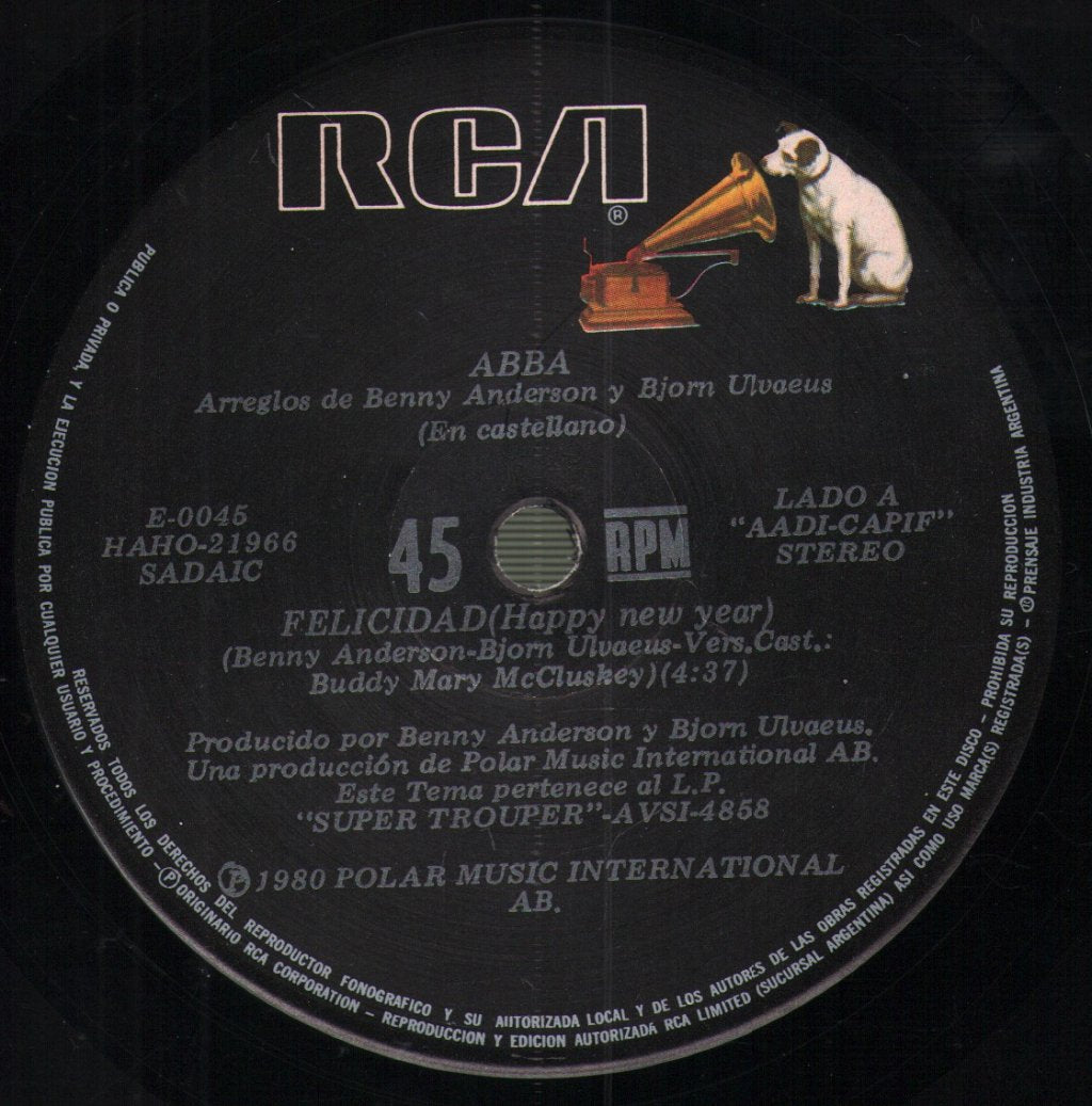 ABBA - Felicidad (En Castellano) / Super Trouper - 7 Inch