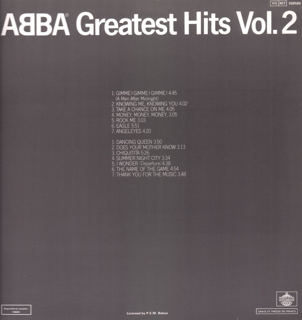 ABBA - Greatest Hits Volume 2 - Lp