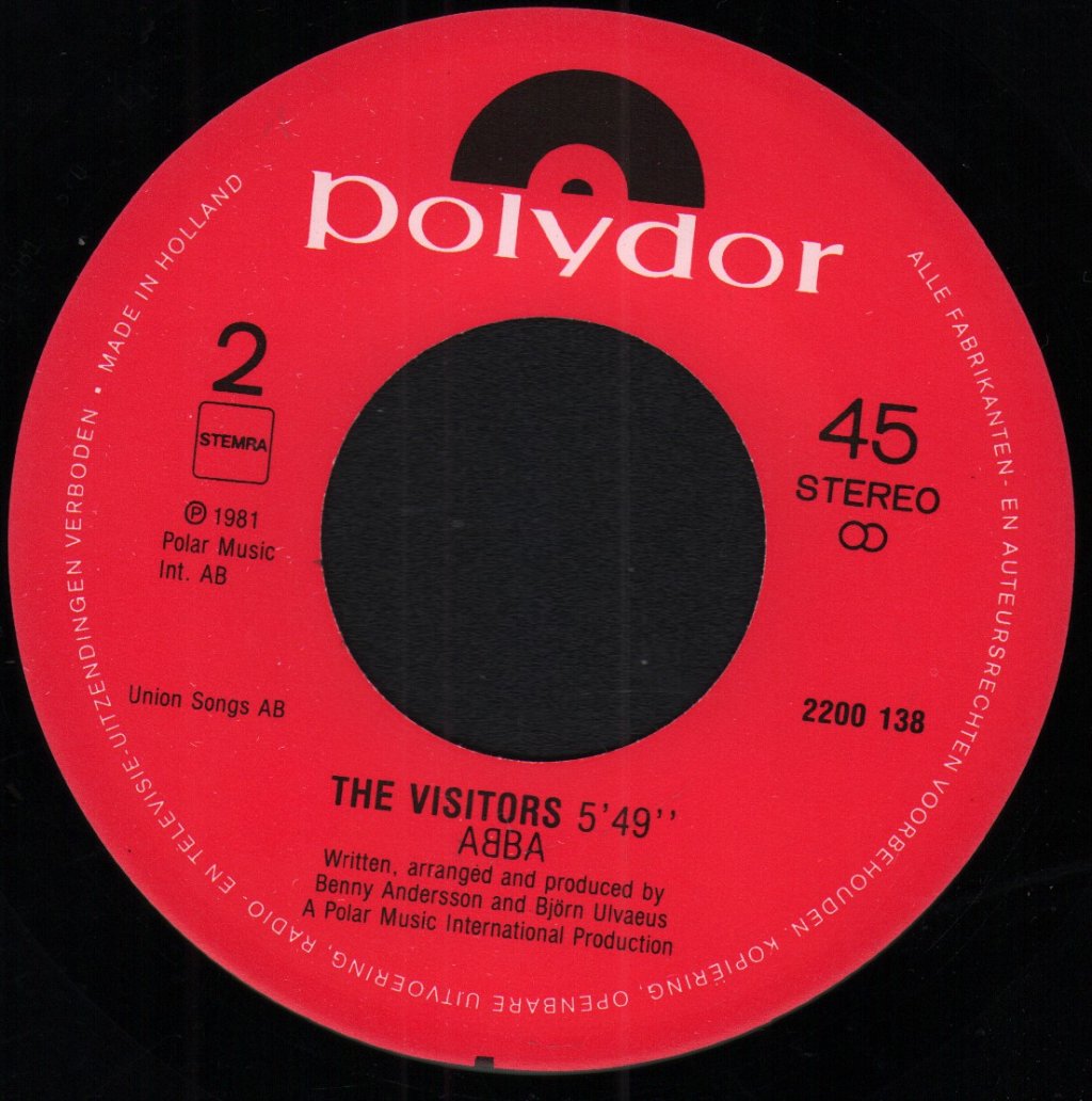 ABBA - Head Over Heels/The Visitors - 7 Inch