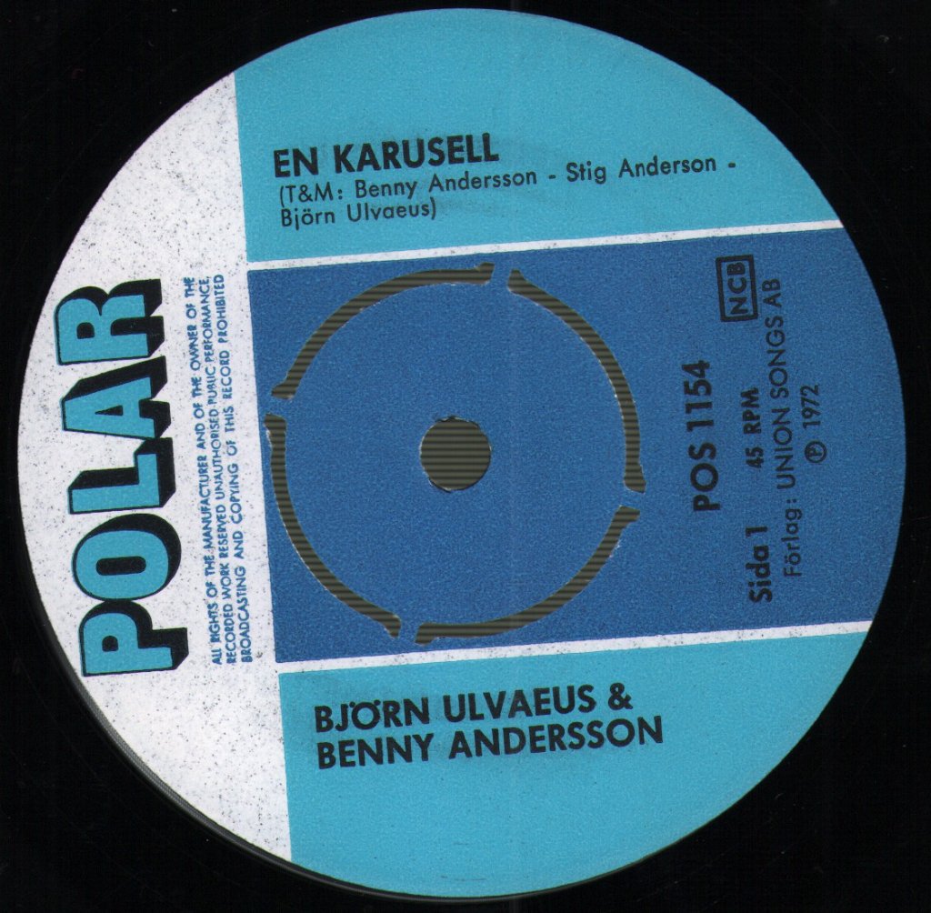 Björn Ulvaeus & Benny Andersson - En Karusell / Att Finnas Till - 7 Inch