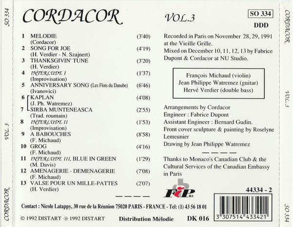 Cordacor - Vol. 3 - Cd