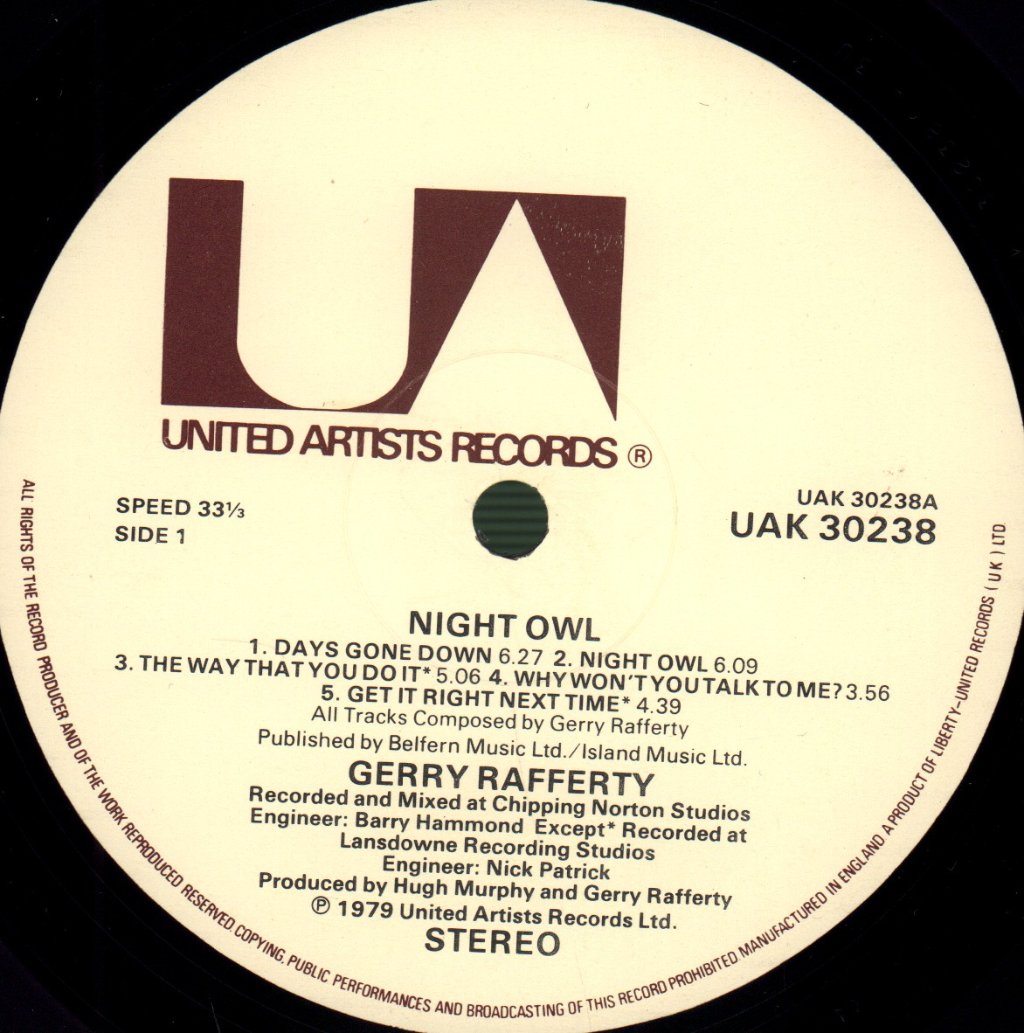 Gerry Rafferty - Night Owl - Lp