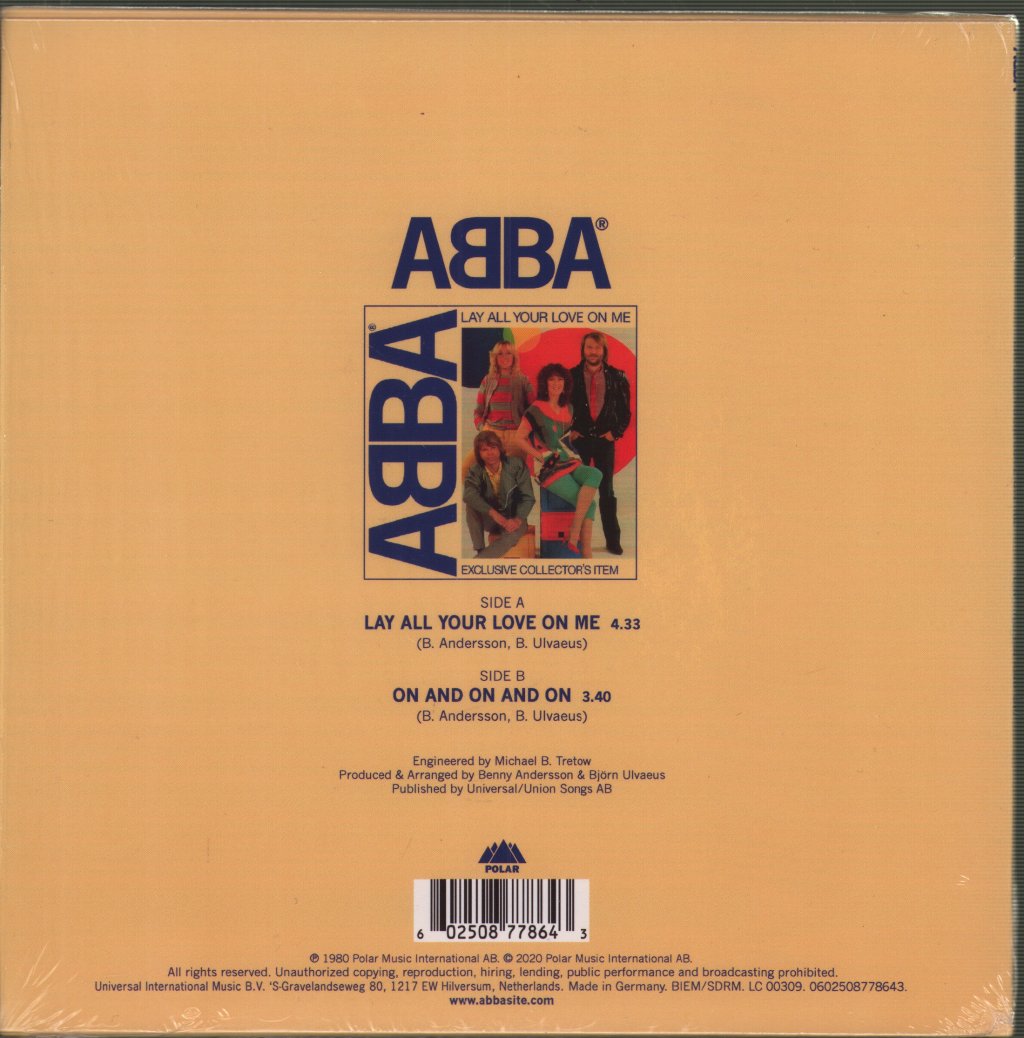 ABBA - Lay All Your Love On Me - 7 Inch